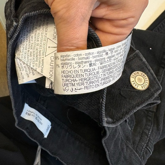 Zara girls black sparkle high rise straight leg denim jeans size 11-12 - Picture 7 of 10